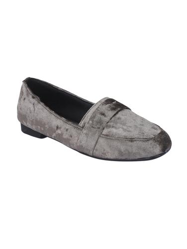 grey velvet slip on ballerina - 14922597 - Very Small Image - 1