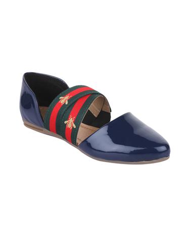 blue suede slip on ballerina - 14922641 - Very Small Image - 1