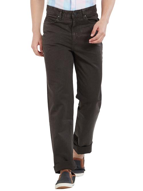 brown cotton plain jeans - 14922790 - Standard Image - 1