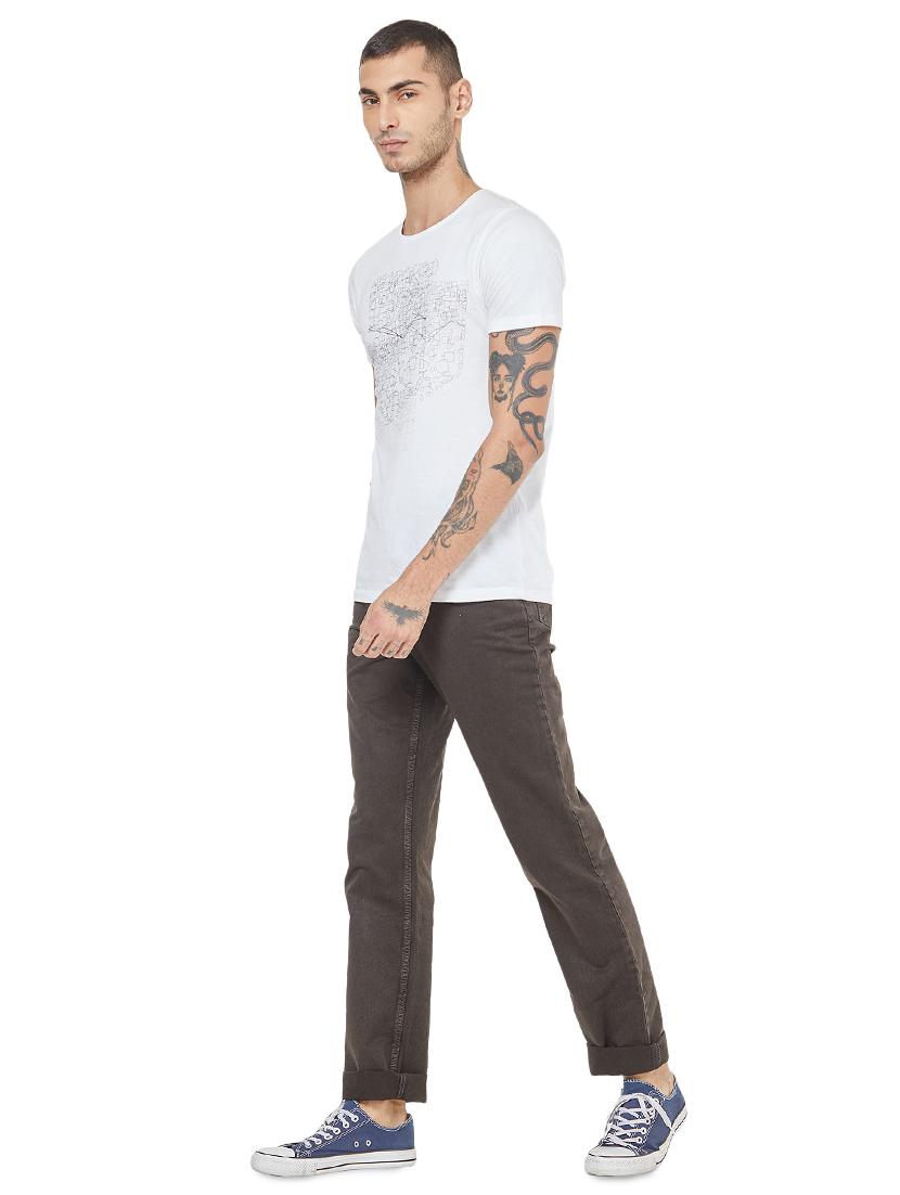 brown cotton plain jeans - 14922790 - Zoom Image - 4