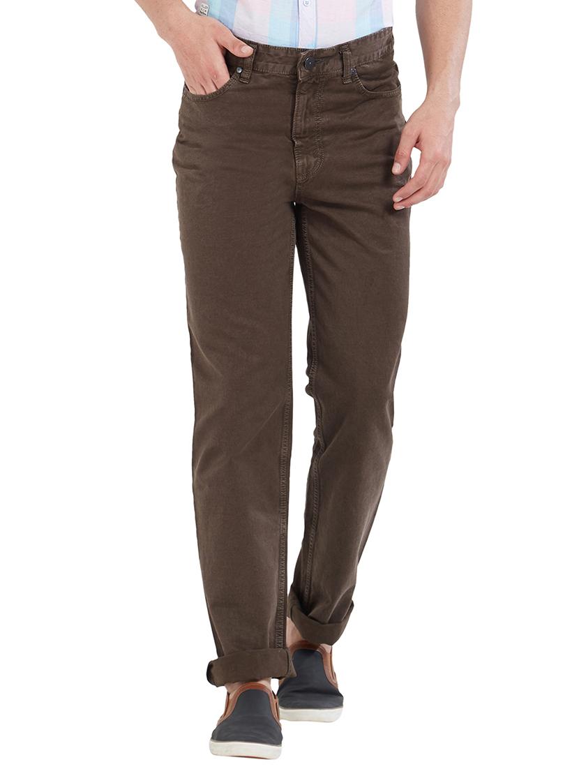 brown cotton plain jeans - 14922791 - Zoom Image - 1