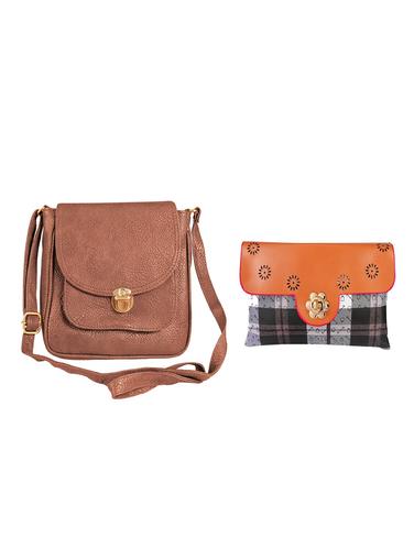 multi colored leatherette combo handbag - 14923287 - Very Small Image - 1