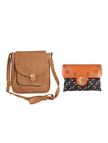 multi colored leatherette combo handbag - 14923291 - Very Small Image - 1