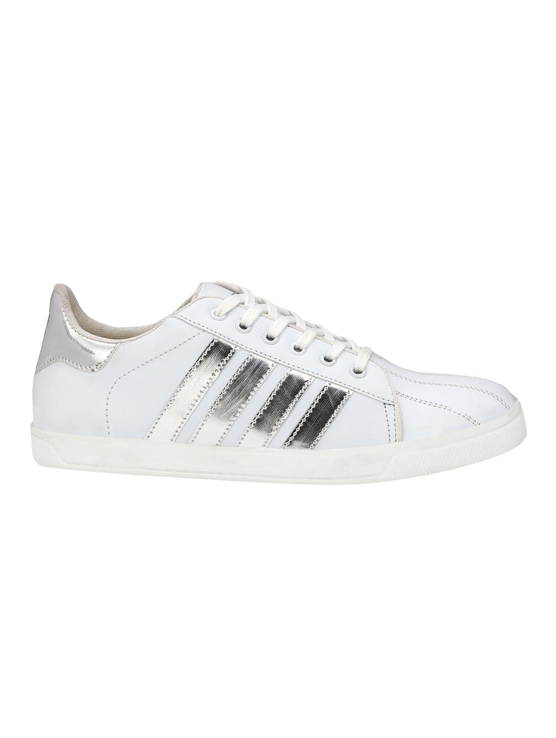 white leatherette lace up sneaker - 14923767 - Zoom Image - 2