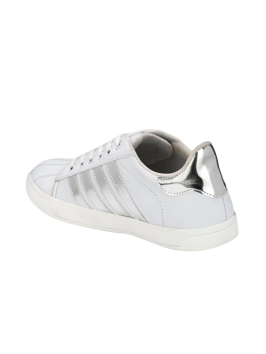 white leatherette lace up sneaker - 14923767 - Zoom Image - 3