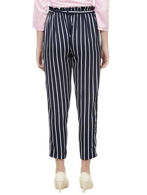 navy blue striped peg trouser - 14923821 - Standard Image - 3