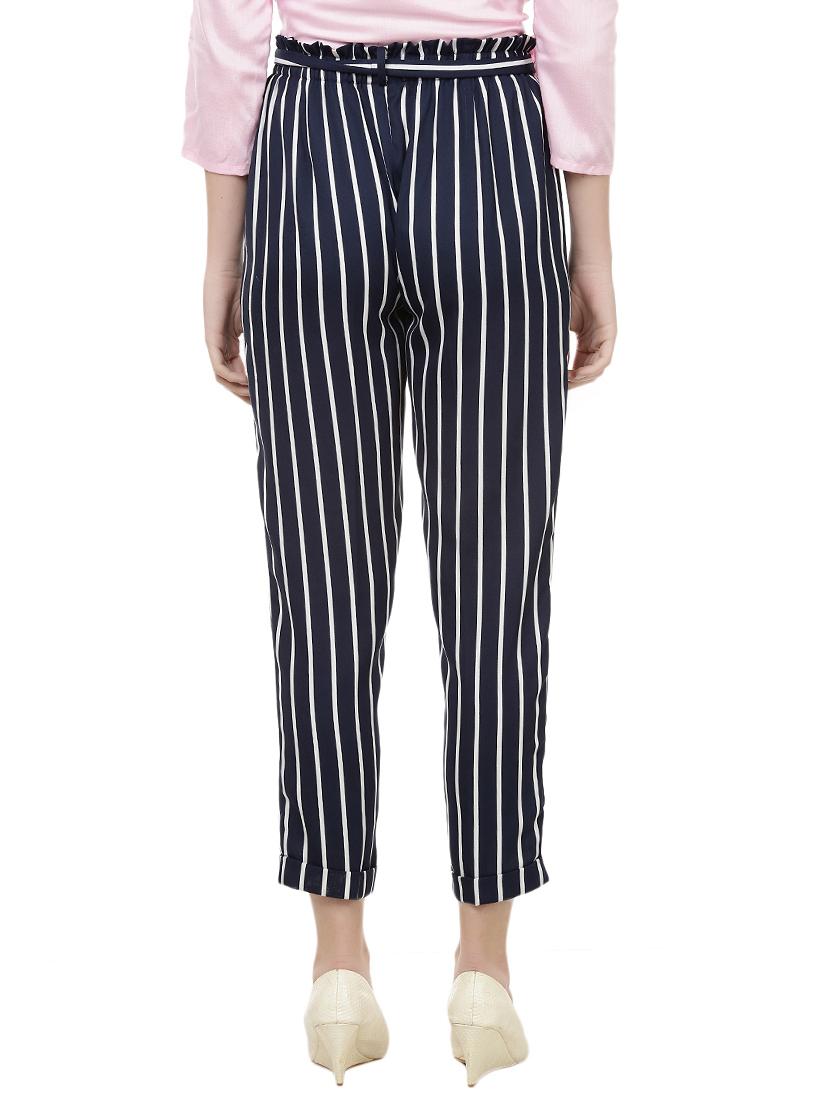 navy blue striped peg trouser - 14923821 - Zoom Image - 3