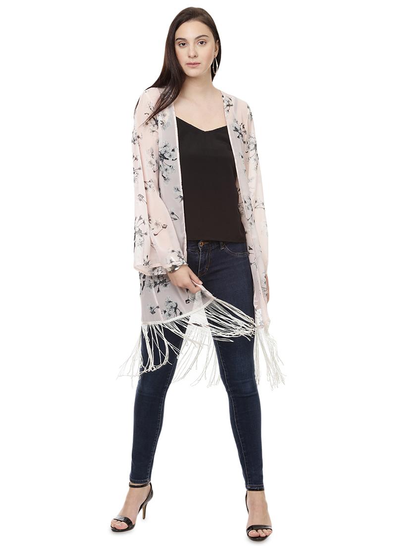 Beige printed shrug - 14923829 - Zoom Image - 1