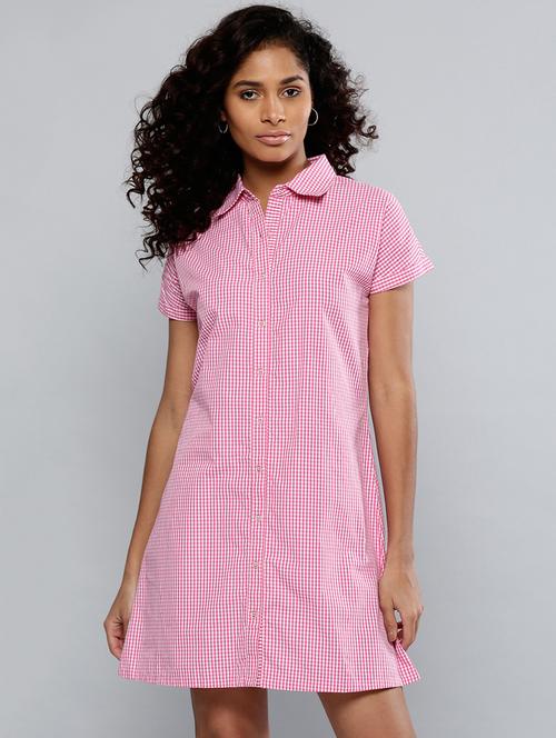 checkered shirt dress - 14923837 - Standard Image - 1