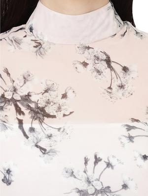 mock neck floral sheer top - 14923854 - Standard Image - 4