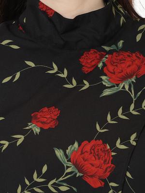 floral print asymmetric polyester top - 14923867 - Standard Image - 4