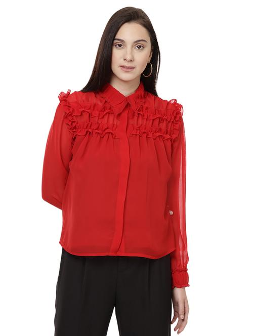 red solid shirt - 14923871 - Standard Image - 1