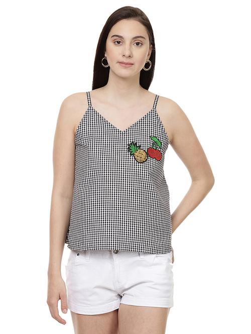 graphic patch checkered cami top - 14923883 - Standard Image - 1