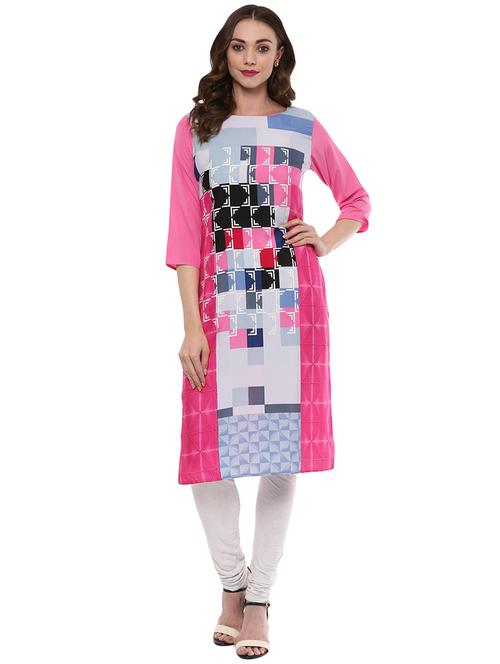 straight geometrical kurta - 14923930 - Standard Image - 1