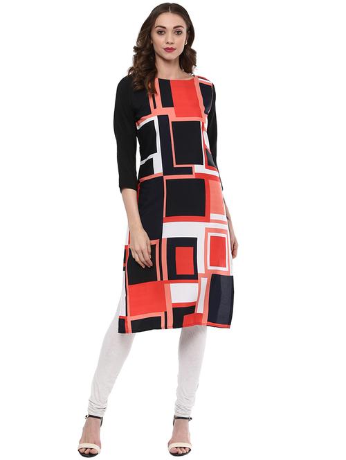 straight geometrical kurta - 14923931 - Standard Image - 1