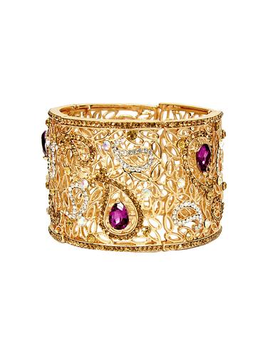 Purple Gold Tone Stone Bangles - 14924156 - Very Small Image - 1
