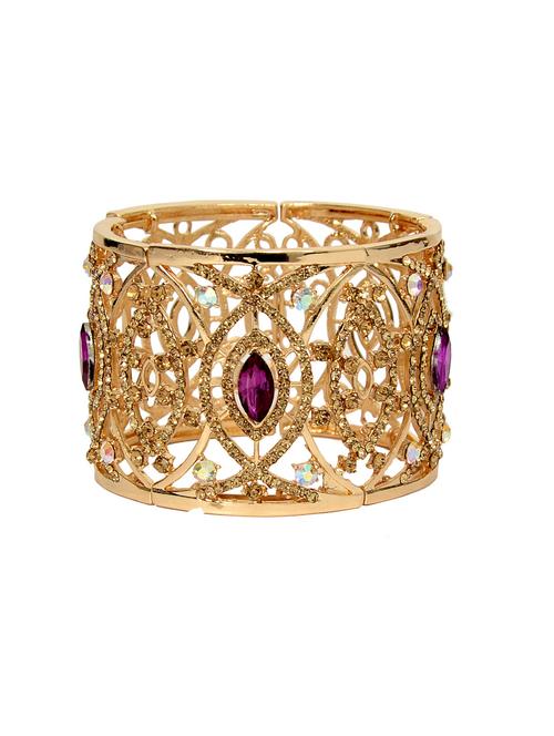 Purple Gold Tone Stone Bangle Bracelet - 14924175 - Standard Image - 1
