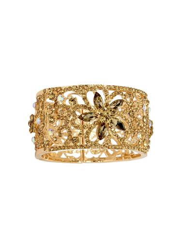 Gold Tone Stone Bangle Bracelet - 14924177 - Very Small Image - 1