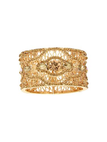 Gold Tone Stone Bangle Bracelet - 14924184 - Very Small Image - 1