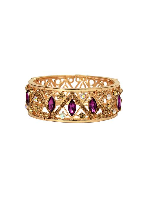 Purple Gold Tone Stone Bangle Bracelet - 14924198 - Standard Image - 1