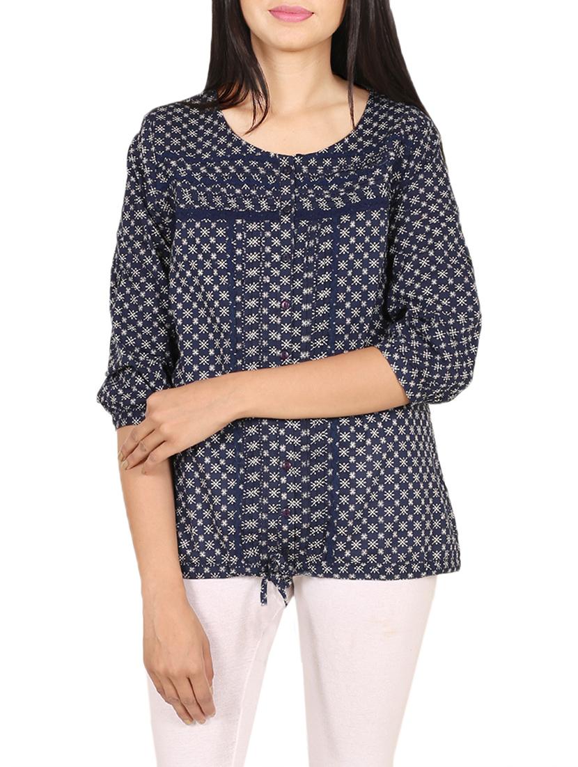blue printed cotton top - 14924332 - Zoom Image - 1