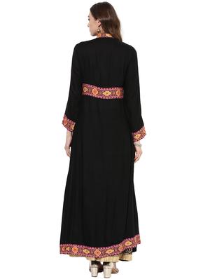 black rayon layered kurta - 14924531 - Standard Image - 3