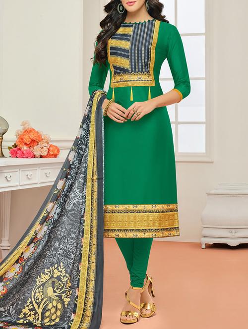 Embellished unstitched churidaar suit - 14924655 - Standard Image - 1