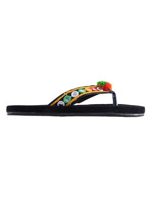black ethnic toe separator sandals - 14924745 - Standard Image - 2