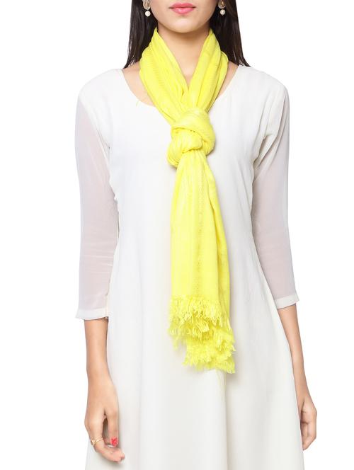yellow viscose stole - 14925706 - Standard Image - 1