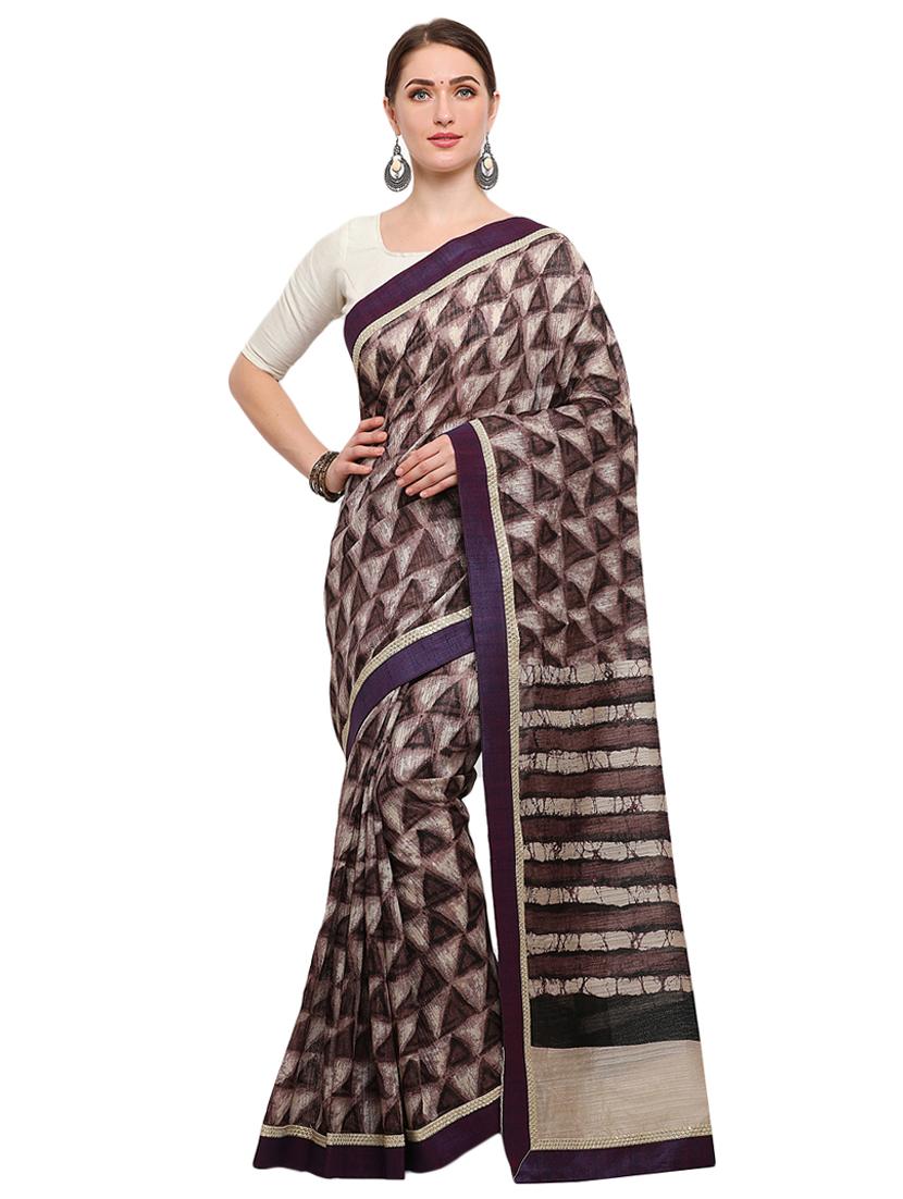 geometrical printed saree with blouse - 14925868 - Zoom Image - 1