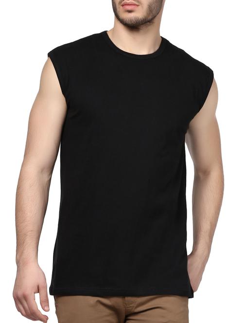 black cotton t-shirt - 14926015 - Standard Image - 1