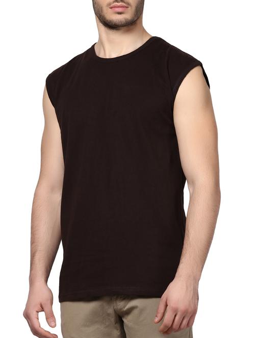 brown cotton t-shirt - 14926016 - Standard Image - 1