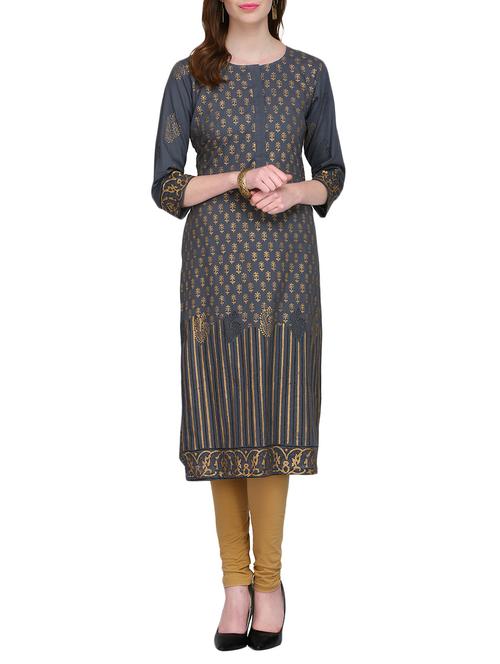 KAANCHIE NANGGIA cotton block printed kurta - 14926486 - Standard Image - 1