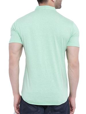 green cotton casual shirt - 14926523 - Standard Image - 3