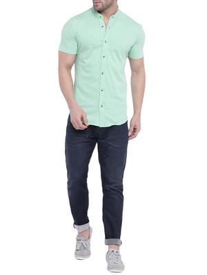 green cotton casual shirt - 14926523 - Standard Image - 4