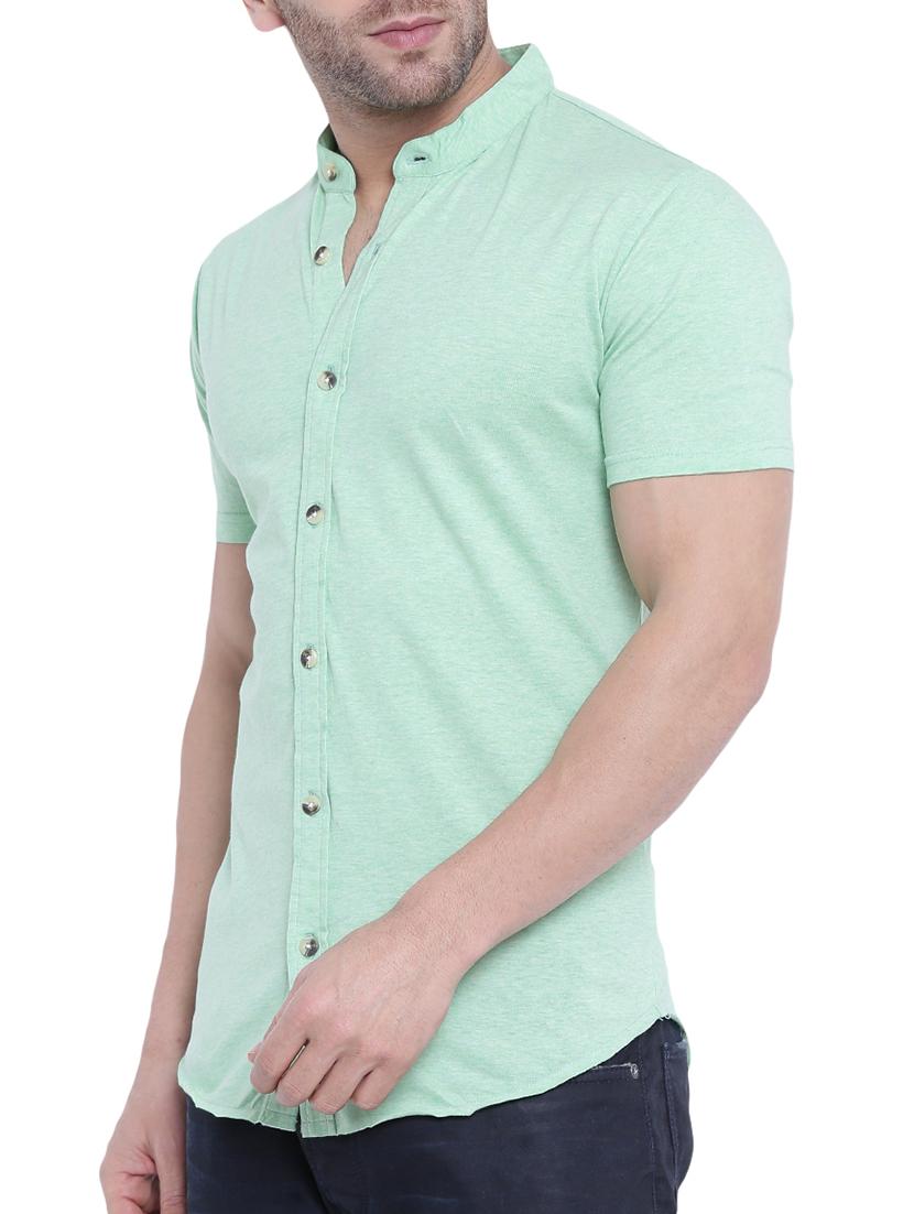 green cotton casual shirt - 14926523 - Zoom Image - 2