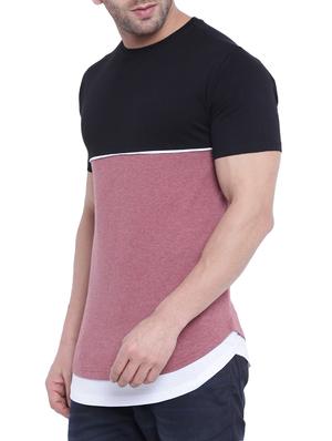 pink cotton color block t-shirt - 14926547 - Standard Image - 2