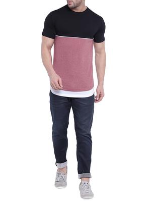 pink cotton color block t-shirt - 14926547 - Standard Image - 4