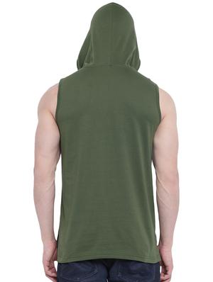olive green cotton color block t-shirt - 14926571 - Standard Image - 3