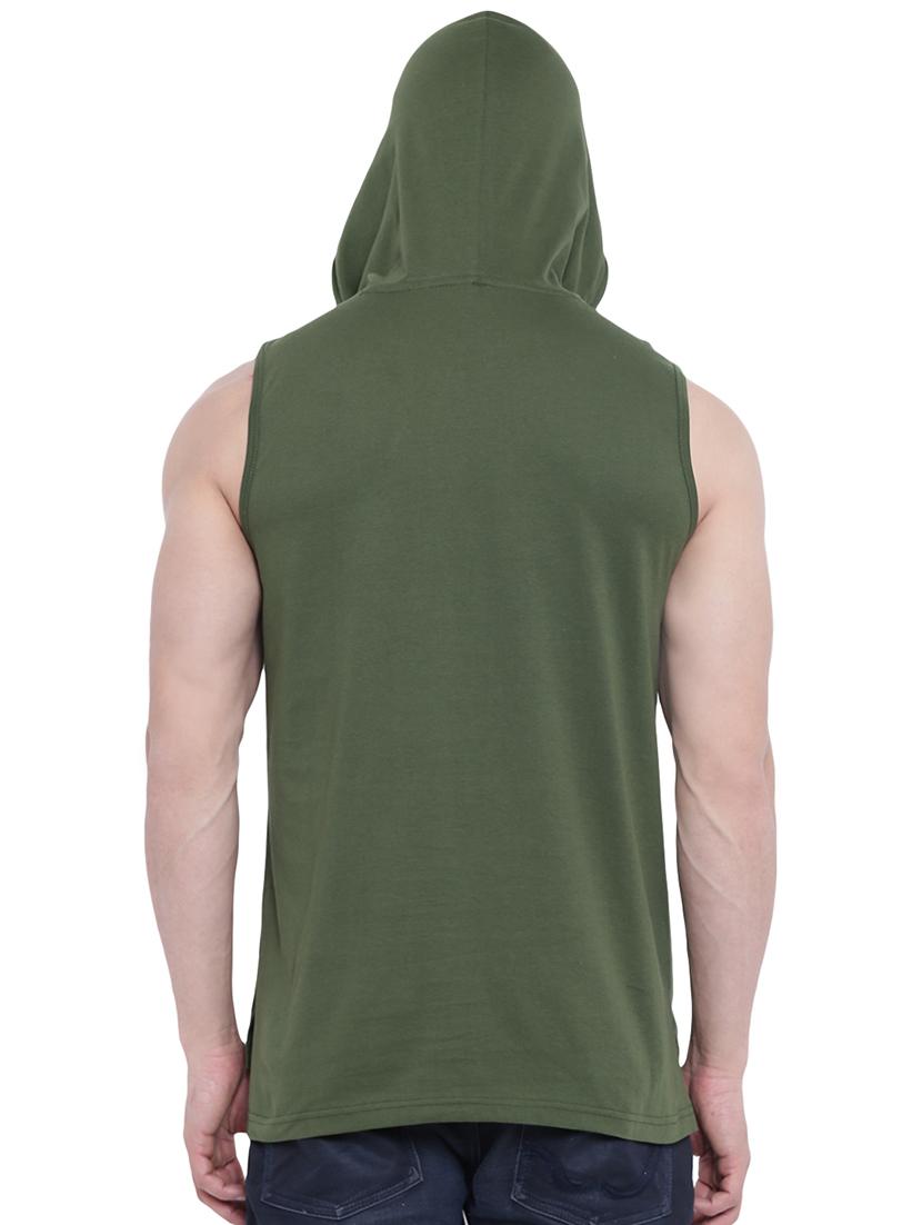 olive green cotton color block t-shirt - 14926571 - Zoom Image - 3