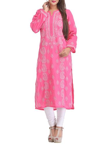 ada pink cotton straight kurta - 14926679 - Very Small Image - 1