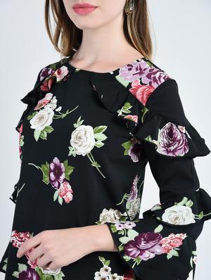black printed crepe shift dress - 14929106 - Standard Image - 5