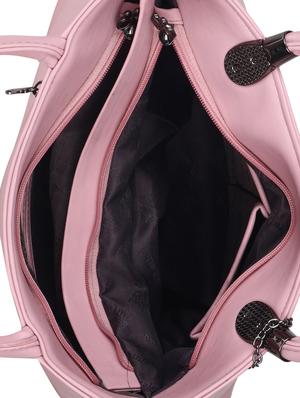 pink leatherette regular handbag - 14929125 - Standard Image - 3