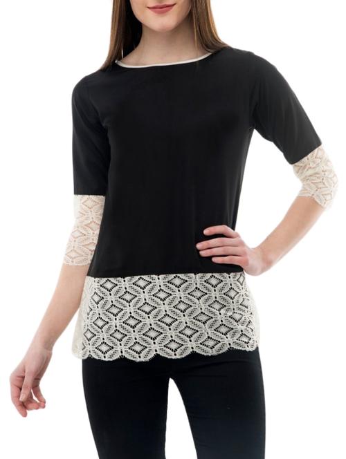 lace panel detail top - 14930559 - Standard Image - 1