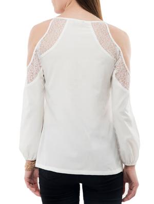 cold shoulder tie neck top - 14930624 - Standard Image - 3