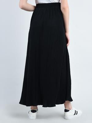 black solid crepe maxi skirt - 14930635 - Standard Image - 3