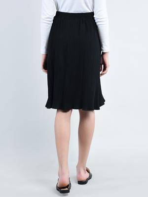 solid black crepe flared skirt - 14930636 - Standard Image - 3