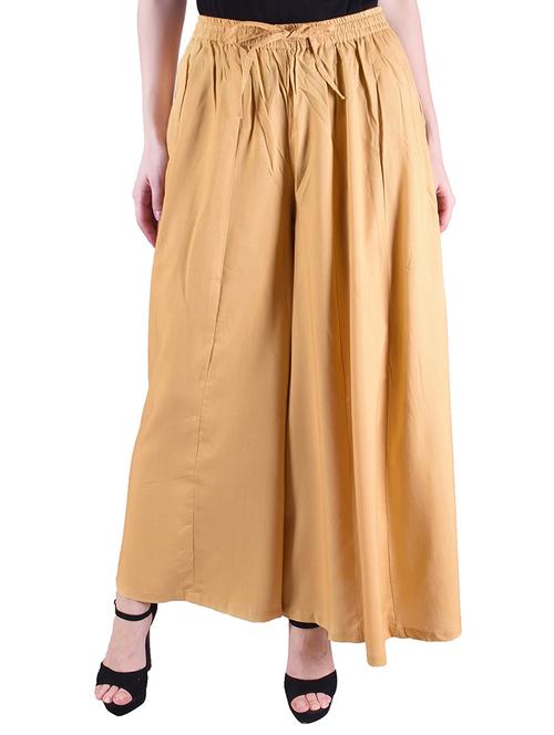 solid beige rayon palazzo - 14930769 - Very Small Image - 1