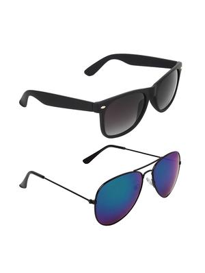 abner wayfarer, aviator sunglasses (black, blue) - 14931205 - Standard Image - 3