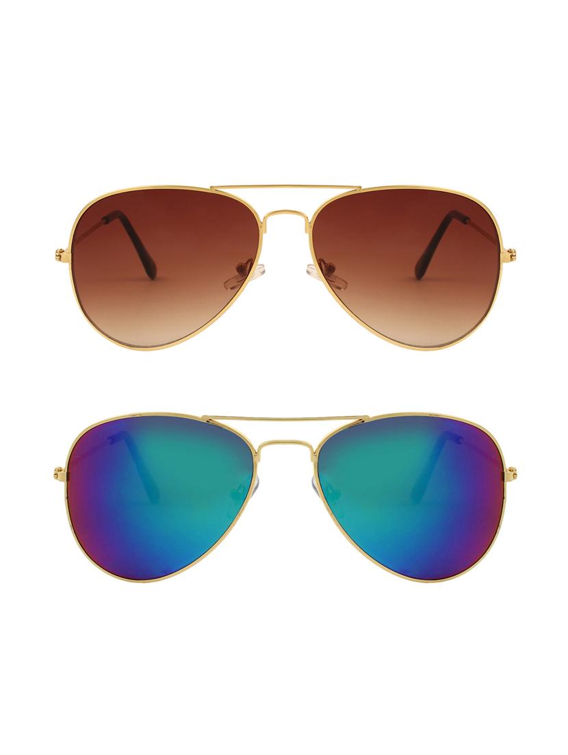 Abner Aviator, Aviator Sunglasses (Brown, Blue) - 14931231 - Zoom Image - 1